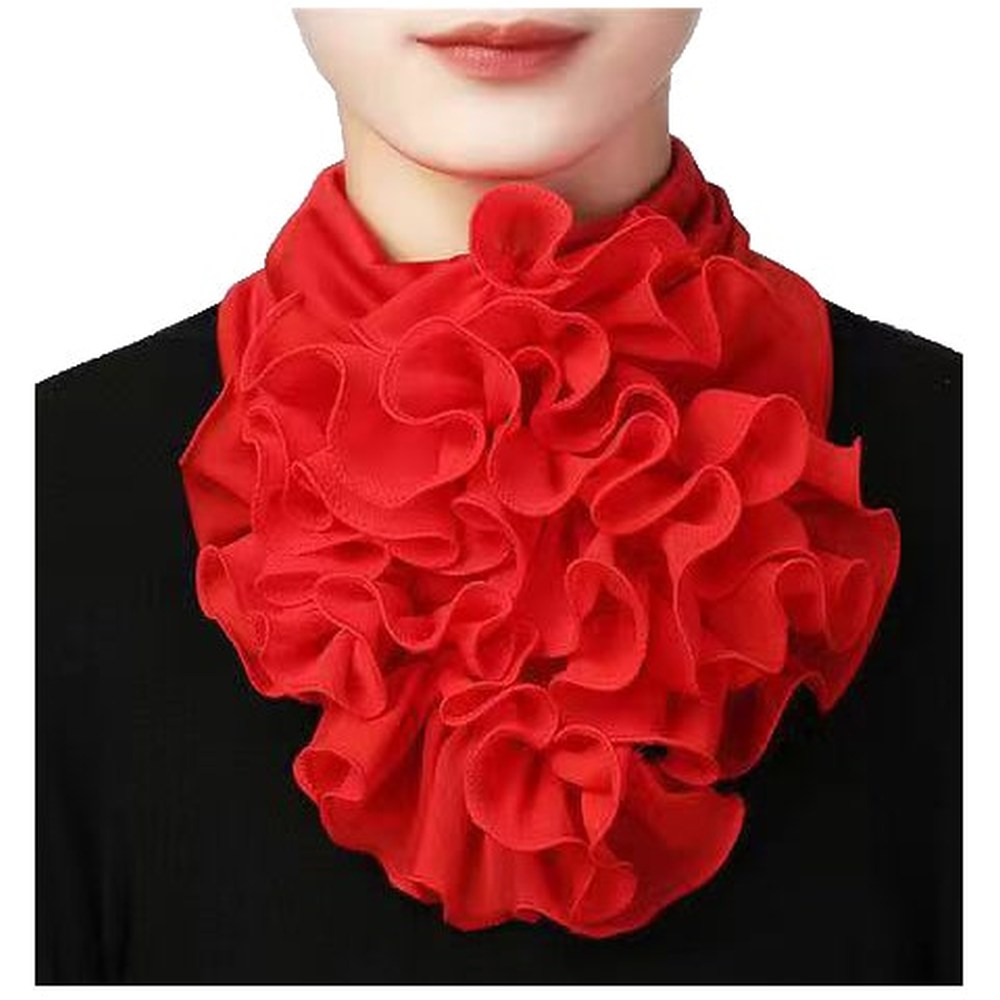 Zac's Alter Ego - Red Elasticated Neck Ruffle Collar Costume Collar - Red